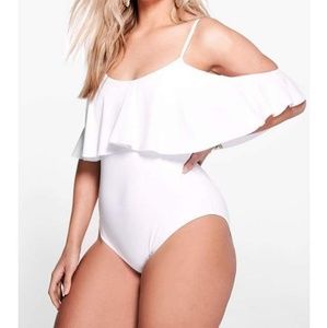 Boohoo White Bathing Suit